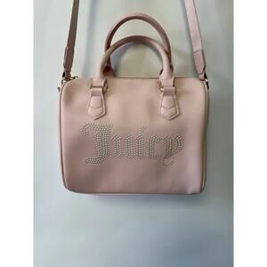 Juicy Couture Baby Pink Satchel Studded Logo Bling Retro Shoulder Strap Y2K